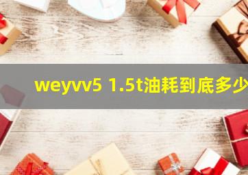 weyvv5 1.5t油耗到底多少